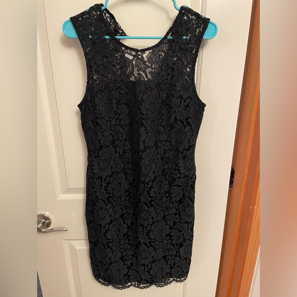 Banana Republic Size 6 Deep Teal & Black Lace Dress - New With Tags